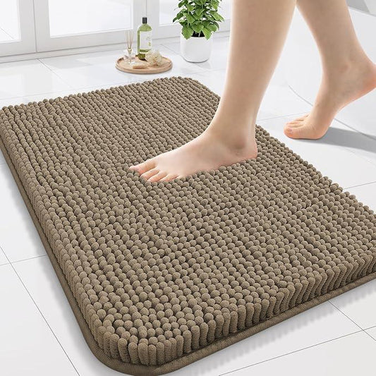 Arotive Bathroom Rugs 24x16, Extra Soft Absorbent Shaggy Chenille Bath Rugs, Machine Washable Rubber Backing Non-Slip Bath Mats for Bathroom Floor Tub and Shower, Home Decor Accessories, Camel - ModernBath