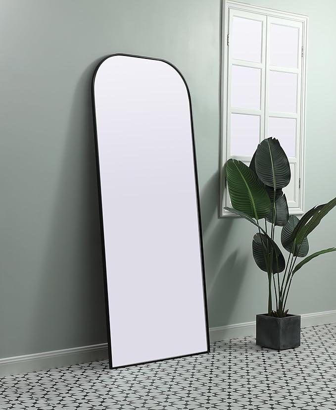 Illuminate, Metal Frame Arch Full Length Mirror 32X76 Inch in, Modern, Black - ModernBath