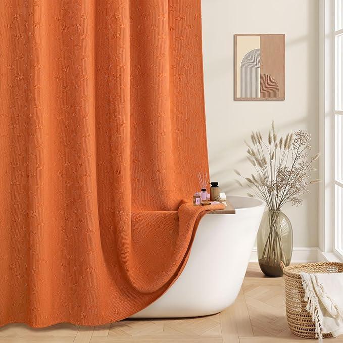 NDDYCU Boho Orange Shower Curtain Fall Morden Mid Centery Shower Curtain 48 * 72 - ModernBath