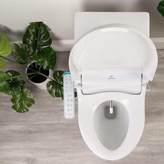 BidetMate 1000 Series Electric Smart Toilet Bidet Seat with Heated Water, Side Control Panel, and Warm Air Dryer - Self-Cleaning - Perfect for a Smart Home Kit or Smart Home Accessories - Round - ModernBath