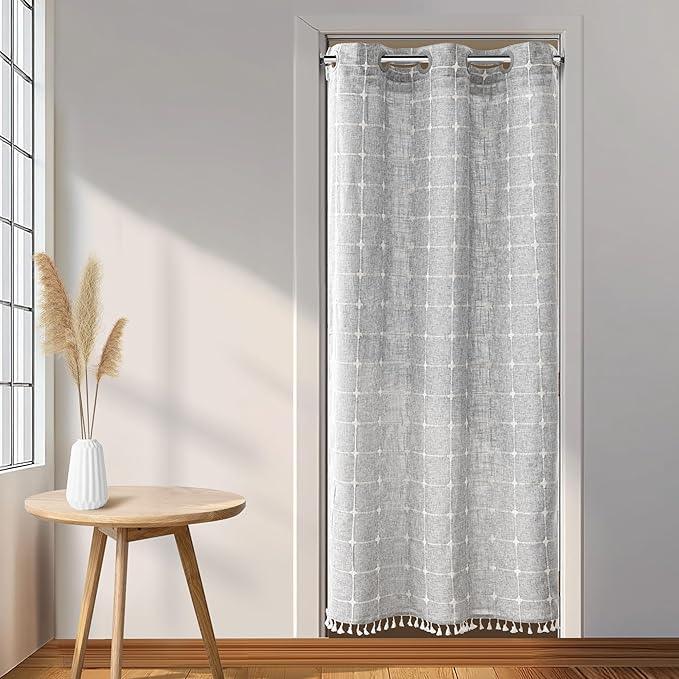 River Dream Farmhouse Shower Curtain with Snap-in Liner, No Hooks Needed,with Magnets,with Tassels,Water Repellent&Machine Washable,36x74Inch - ModernBath