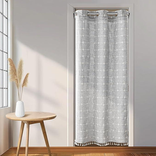 River Dream Farmhouse Shower Curtain with Snap-in Liner, No Hooks Needed,with Magnets,with Tassels,Water Repellent&Machine Washable,36x74Inch - ModernBath