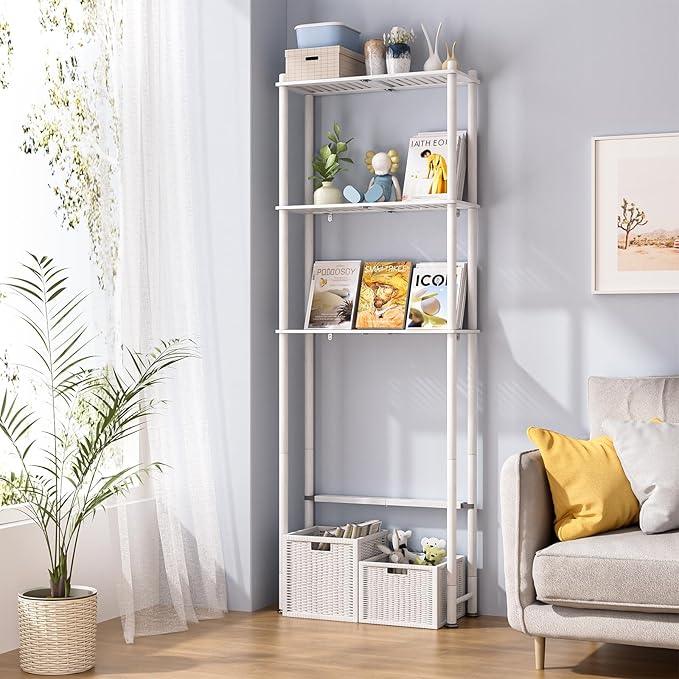 AmazerBath Bamboo Over The Toilet Storage Shelf, Over Toilet Bathroom Organizer Rack, 3-Tier Bathroom Shelves Over Toilet, Space Saver, White - ModernBath