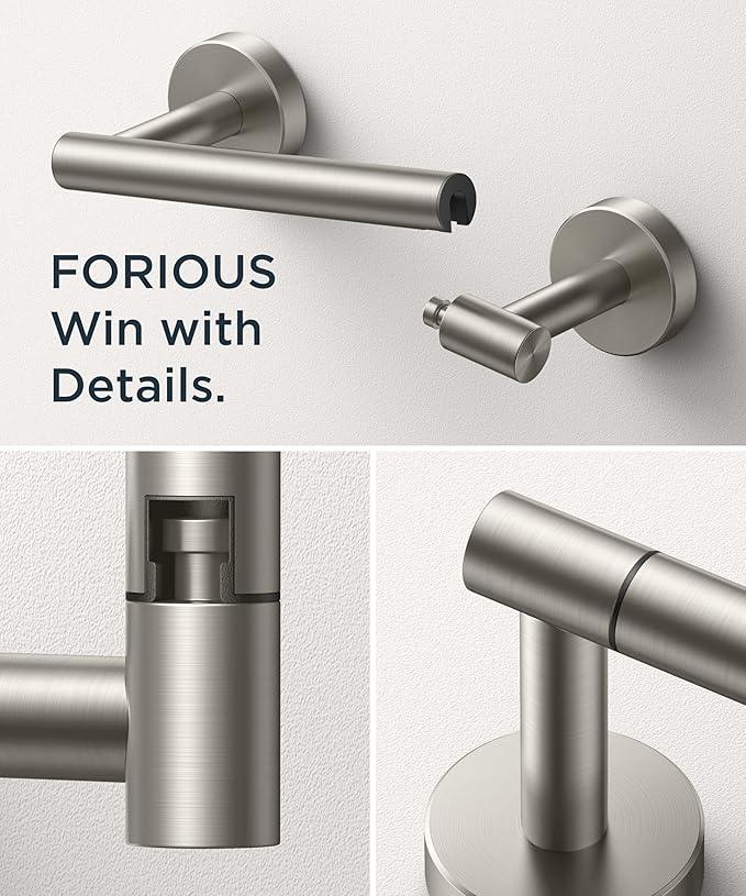 FORIOUS Toilet Paper Holder Wall Mount, Stainless Steel Rustproof Double Post Pivoting Tissue Roll Holder for Bathroom, Commercial Toilet Paper Dispenser (Stainless Steel, Classic) - ModernBath
