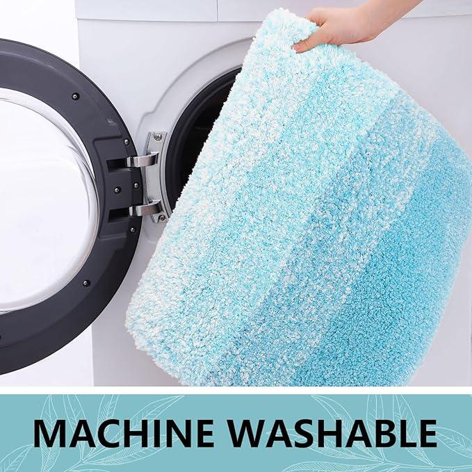 Arotive Microfiber Bathroom Rugs, Shaggy Soft and Absorbent Bath Rug, Non-Slip, Thick Plush Machine Washable Dry Bath Mats for Bathroom, Tub and Shower, 30x20, Sky Blue, Rectangular - ModernBath