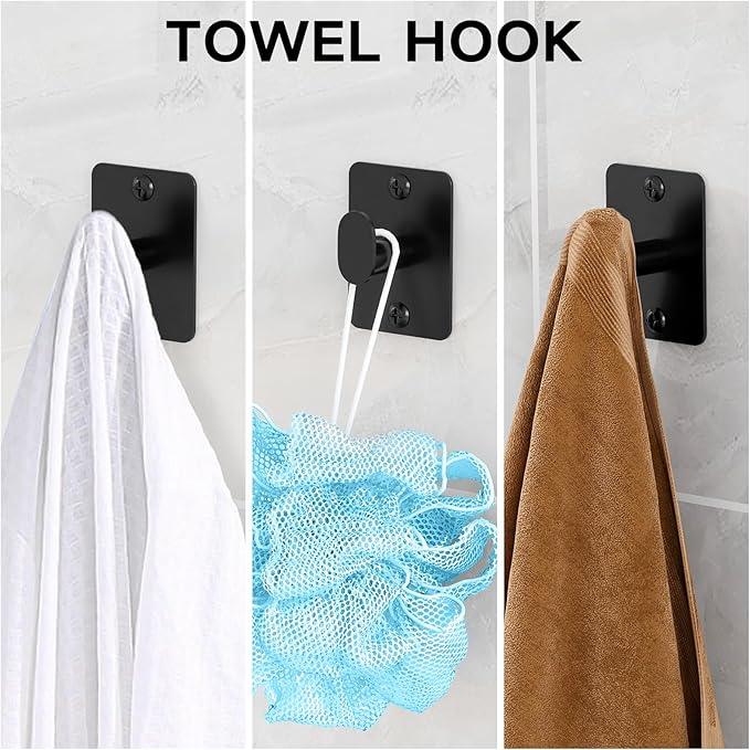 20 Pieces Bathroom Hardware Set, Black Bathroom Accessories Set, 24 inch Towel Bar, Towel Racks for Bathroom, Robe Towel Hooks, Toilet Paper Holder Wall Mounted - ModernBath