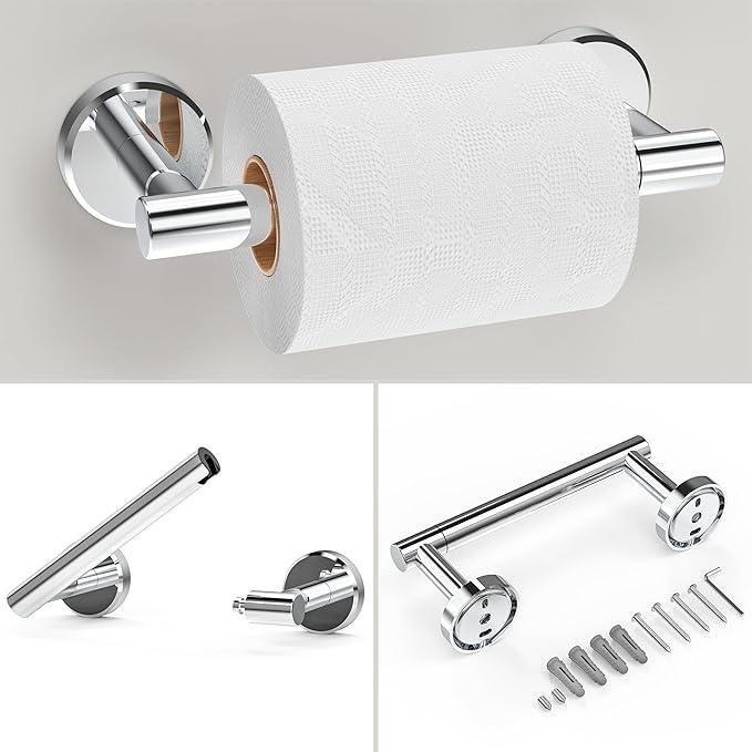 3pc Bathroom Hardware Set with Polished Toilet Paper Holder, Towel Ring, Towel Bar SUS304 Stainless Steel Toilet Paper Roll Holder Wall Mount, Bathroom Towel Holder, Towel Rack Set - ModernBath