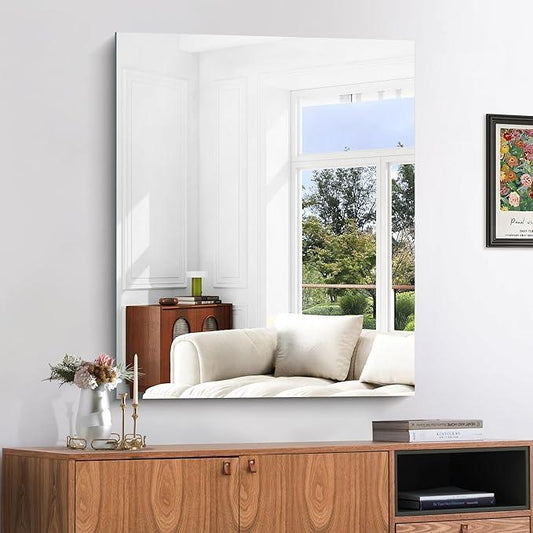KOCUUY Frameless Bathroom Mirror, 30"x36" Frameless Mirror for Bathroom Sink, Unframed Mirrors for Wall Upgraded Shatterproof Design, Modern Decorative for Bedroom, Living Room, Entryway - ModernBath