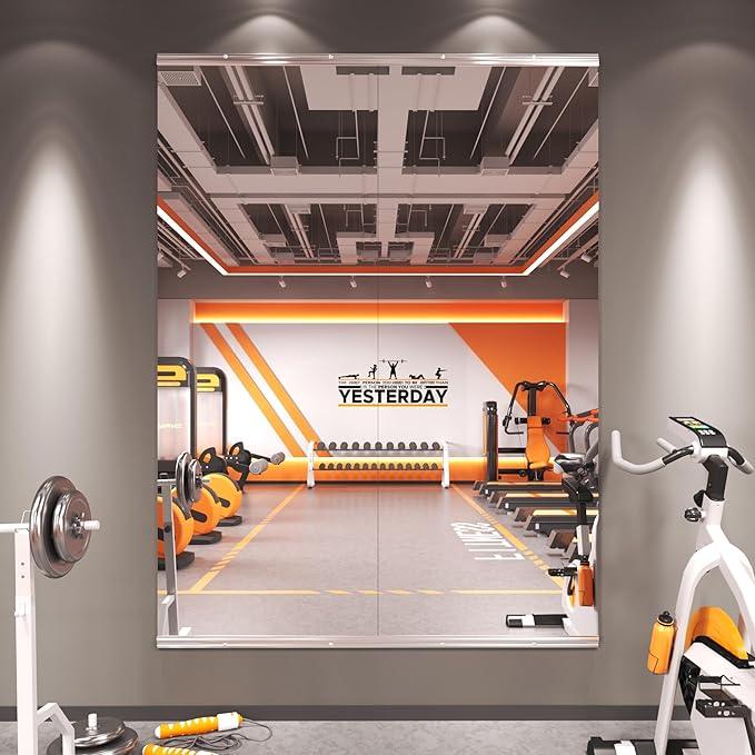 Amorho Gym Mirror 63''x24''(Each)-2PCS, Frameless Full Body Mirror for Wall, Used for Home, Yoga Studios, Dance Rooms, Garage Gyms, Tempered Glass. - ModernBath