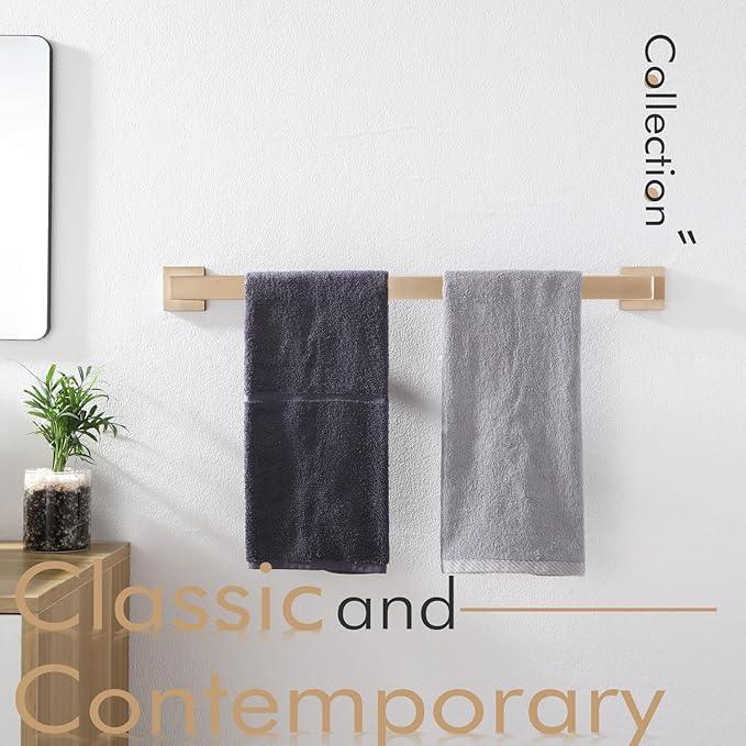 KOKOSIRI 20-Inch Towel Holder for Bathroom Kitchen Towel Bars Wall Mount SUS304 Stainless Steel Towel Rack, Champagne Bronze B4003CPG-L20 - ModernBath