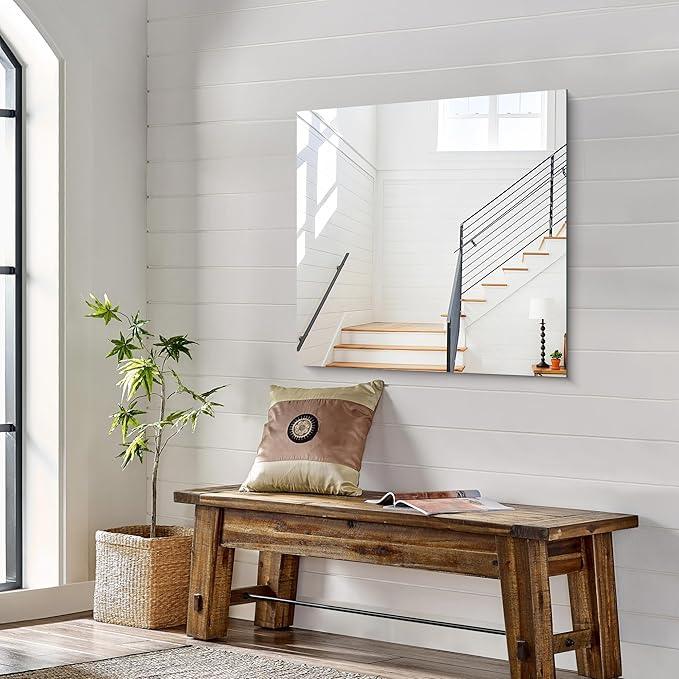 KOCUUY Frameless Mirror, 30"x30" Square Rectangle Bathroom Mirror for Over Sink, Upgraded Shatterproof Unframed Design for Bedroom, Living Room, Entryway - ModernBath