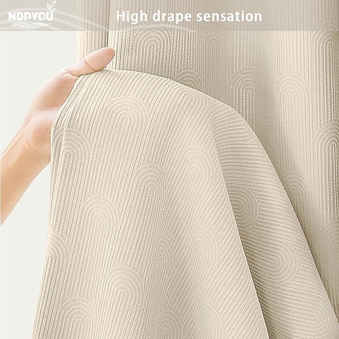 NDDYCU Boho Cotton Shower Curtain Morden Mid Centery Minimalist Shower Curtain,Beige,72 * 72 - ModernBath