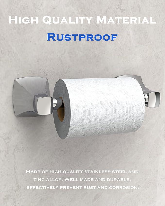 Polished Chrome Toilet Paper Holder Bathroom Double Post Pivoting Tissue Roll Holder Stainless Steel and Zinc Alloy Wall Mount - ModernBath