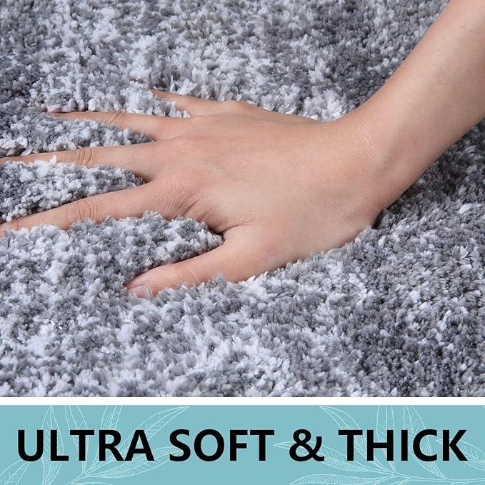 Arotive Microfiber Bathroom Rugs, Shaggy Soft and Absorbent Bath Rug, Non-Slip, Thick Plush Machine Washable Dry Bath Mats for Bathroom, Tub and Shower, 70x24, Grey, Rectangular - ModernBath