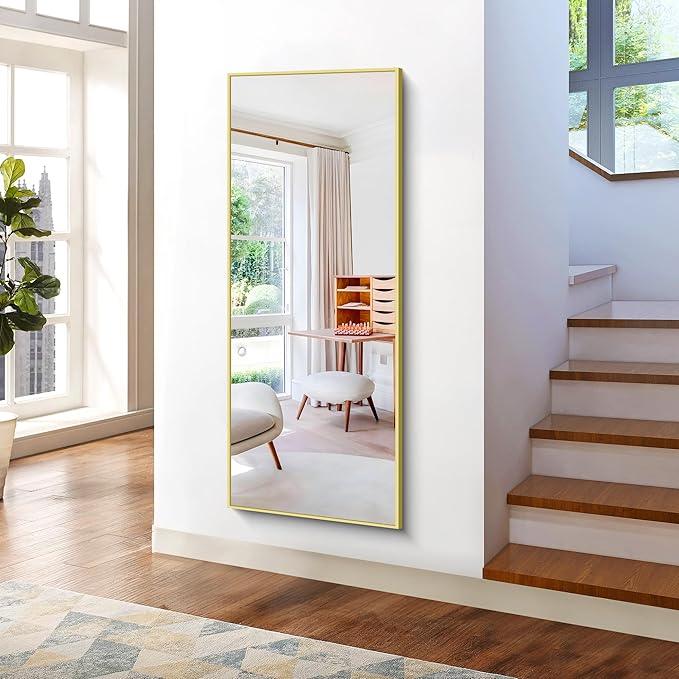 KOCUUY Large Gold Bathroom Mirror, 60"x24" Rectangle Bathroom Mirror for Wall, HD Tempered Glass, Anti-Rust Frame, Modern Design for Bathroom, Bedroom, Living Room, Entryway - ModernBath
