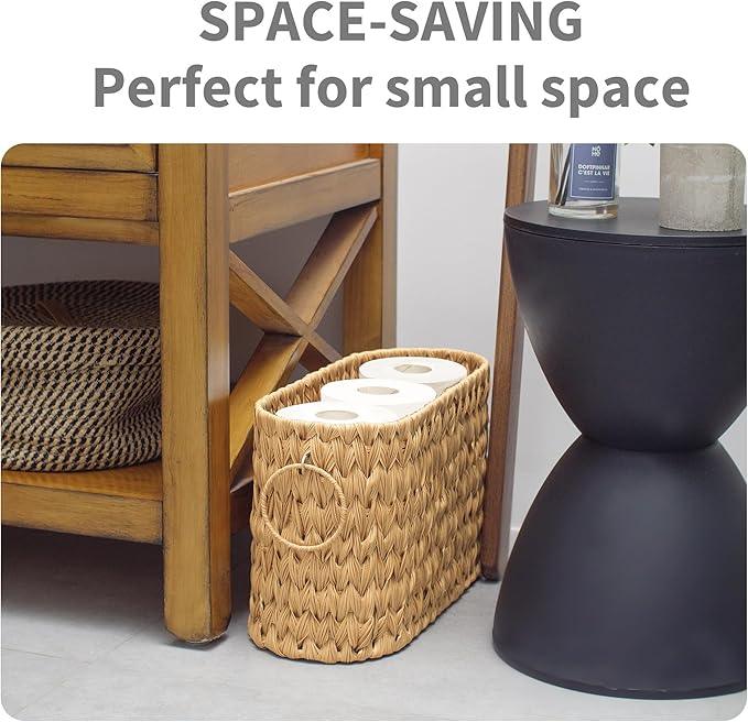 GRANNY SAYS Toilet Paper Storage, Bathroom Storage Basket, Toilet Paper Basket for 6 Mega Rolls, Toilet Paper Holder with Storage, Wicker Basket for Bathroom Accessories - ModernBath