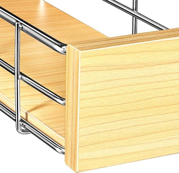 LYNK PROFESSIONAL® SELECT™ Pull Out Under Sink Kitchen Cabinet Organizer - 11.5 in. x 18 inch deep Drawer - Sliding Shelf Organizer and Undersink Storage Shelves - Lifetime Ltd. Warranty – Chrome - ModernBath
