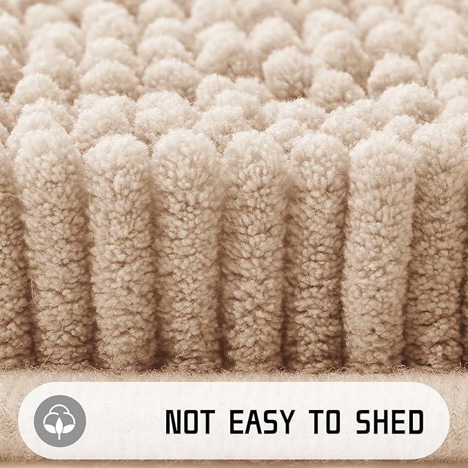 Yimobra Long Bathroom Rugs 44"x24", Extra Soft Non Slip Bath Mat for Tub, Super Absorbent Quick Dry Shaggy Rug Floor Carpet, Machine Washable,Beige - ModernBath