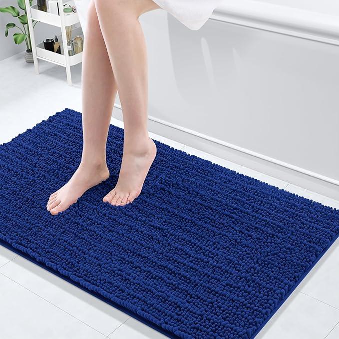Arotive Luxury Chenille Bathroom Rug Mat, Extra Soft Thick Absorbent Shaggy Bath Rugs, Non-Slip Machine Wash Dry, Plush Bath Mats for Bathroom, Shower and Tub, 47x24, Royal Blue - ModernBath