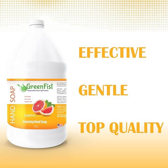 GreenFist Foaming Hand Soap Refills Jug Grapefruit Scent Foam Refill Made in USA, 128 ounce (1 Gallon) - ModernBath