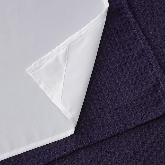River Dream Heavyweight No Hooks Required Dotted Waffle Weave Shower Curtain with Snap in Liner - 71W x 74H,Hotel Grade,Spa Like Bath Curtain,Regal Purple - ModernBath
