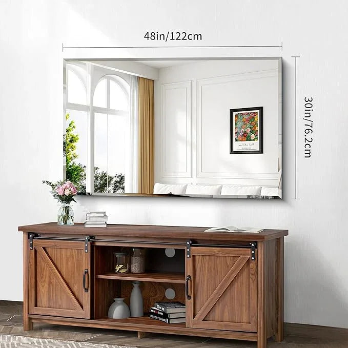 CILIBER Beveled Bathroom Mirror, 30x48 Large Frameless Mirrors for Over Sink, Upgraded Shatterproof Beveled Frameless Vanity Mirror for Bedroom, Living Room and Entryway (Horizontal/Vertical) - ModernBath
