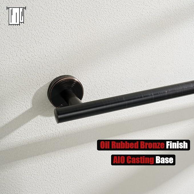 JQK Oil Rubbed Bronze Towel Bar, 20.5 Inch 304 Stainless Steel Thicken 0.8mm Towel Rack Bathroom, Towel Holder ORB Wall Mount, Useable Length 18 Inch, TB110L18-ORB - ModernBath