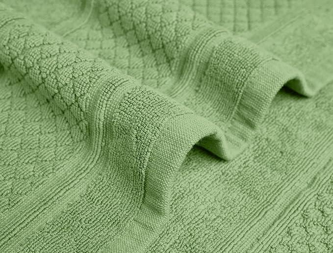 Avalon Towels Sage Green Bath Mat - 100% Cotton Set of 2 Absorbent Bathmat - Bathroom Mats Quick Dry Bath Mats for Bathrooms (22x34 Inches) - ModernBath