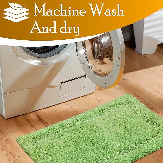 C23 Luxury Bathroom Rugs, Bath Mat - 20"x32" & 16"x24", 2200 GSM Tufted Cotton Bathroom Mat, Ultra-Absorbent Quick Dry Heavyweight Non-Slip Bathmat, Thick Soft Plush Machine Washable Bath Rug - 2 Pack - ModernBath