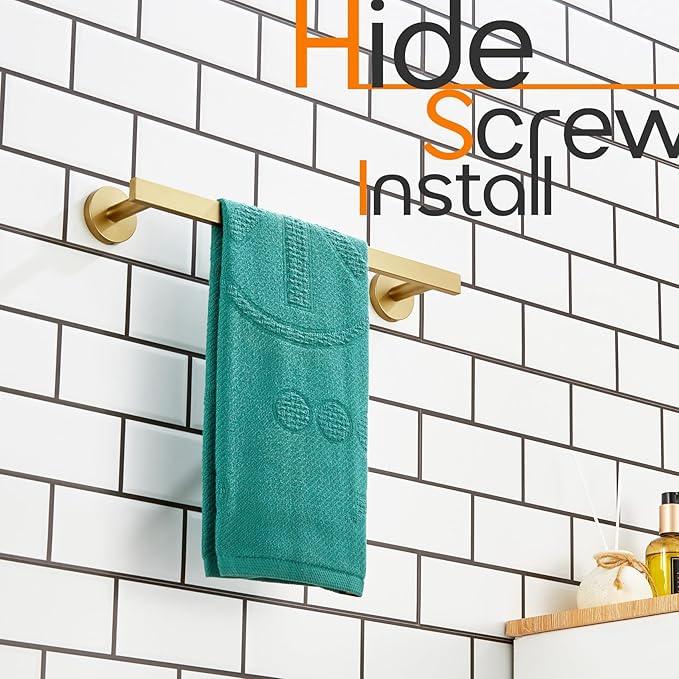 16 Inch Bathroom Towel Bar Bath Towel Rack Kitchen Towel Holder Towel Hanger Wall Mounted SUS304 Stainless Steel Brushed Gold AN4001GD-L16 - ModernBath