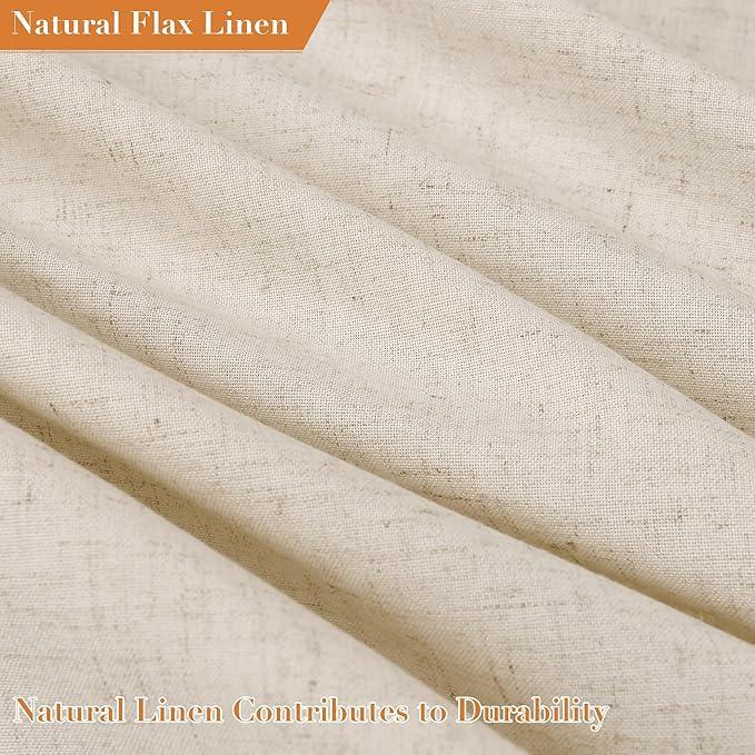 Nanspring Extra Long Beige Boho Linen Shower Curtain 90 Inch Faux Textured Weighted Exquisite Tassel Farmhouse Fabric Bath Curtain Set with Hooks Modern Rustic Shower Curtain for Bathroom 72x90 - ModernBath