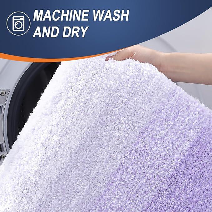 OLANLY Bathroom Rugs Mat 24x16, Extra Soft Absorbent Microfiber Bath Rugs, Rubber Backing, Quick Dry, Machine Washable Bath Mat for Bathroom Floor, Tub and Shower, Home Decor Accessories, Light Purple - ModernBath