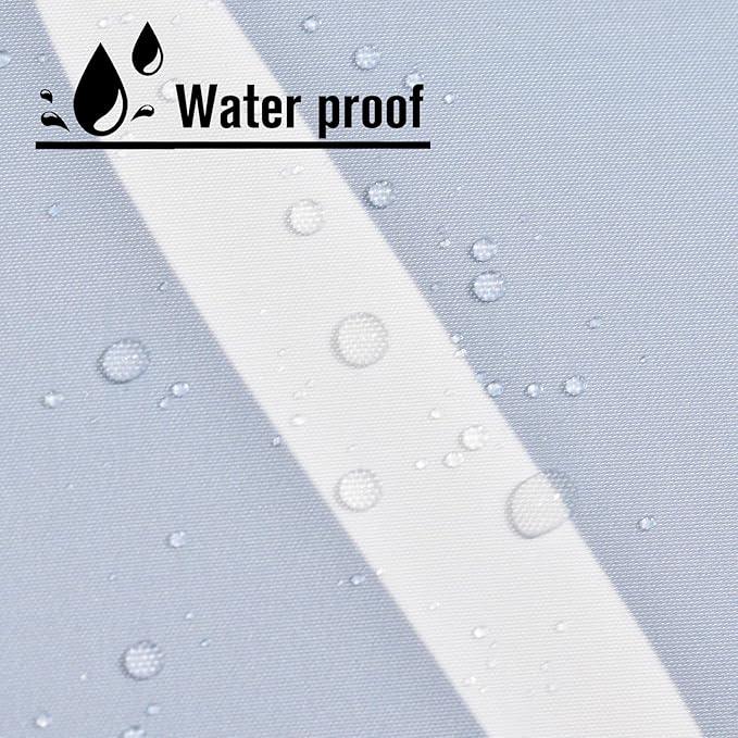 Yiatn Light Blue Hook Free Shower Curtain with Snap in Liner - Hotel Style with See Through Mesh Top Window, Modern Geometric Waterdrop Design,Waterproof and Washable,- 71x74 INCH - ModernBath