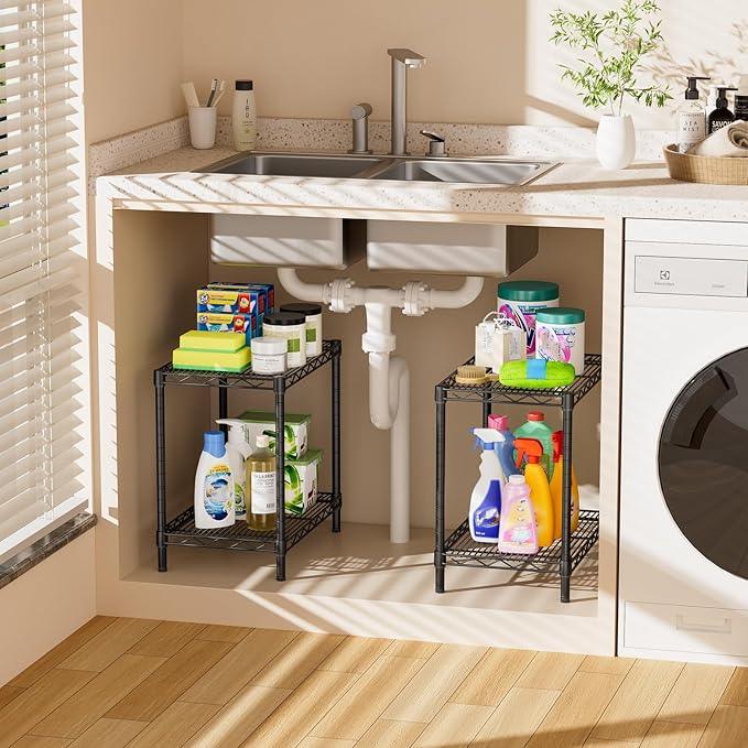 SINGAYE Shelf Closet Wire Shelving：Adjustable Metal Unit for Laundry Room Organization Bathroom Kitchen Home Storage Small Pantry Rack Shelves - ModernBath