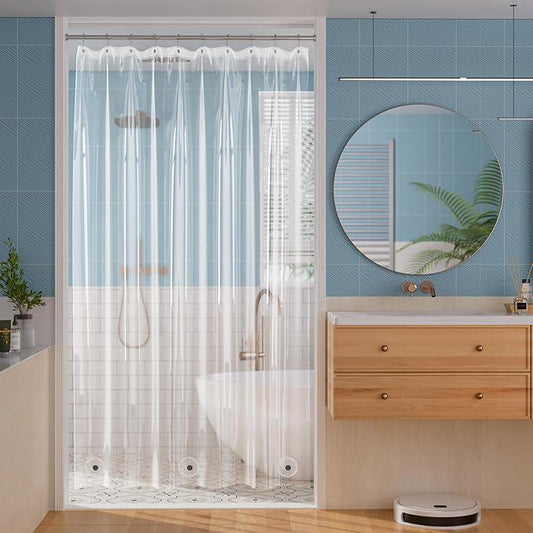 Titanker Shower Curtain Liner 60x72, Clear Plastic Shower Liner Lightweight PEVA Waterproof Shower Curtains for Bathroom with Magnets and Rustproof Grommet Holes - ModernBath