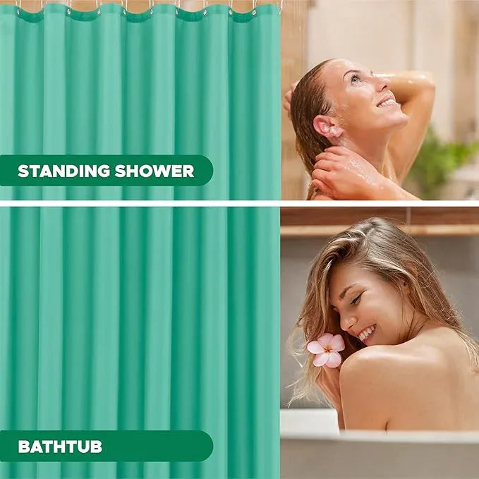 Biscaynebay Quality Fabric Shower Curtain Liners 72 Inch by 72 Inch, Teal Water Resistant Bathroom Curtains Rust Resistant Grommets & Weighted Bottom Hem Machine Washable - ModernBath
