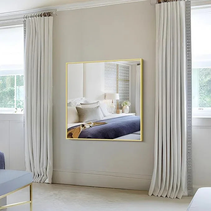 KOCUUY Large Gold Bathroom Mirror, 36x36 Inch Square Mirror for Bathroom Sink, Oversized Wall Mirror with Metal Gold Frame for Living Room, Farmhouse, Entryway, Hang Horizontal/Vertical - ModernBath
