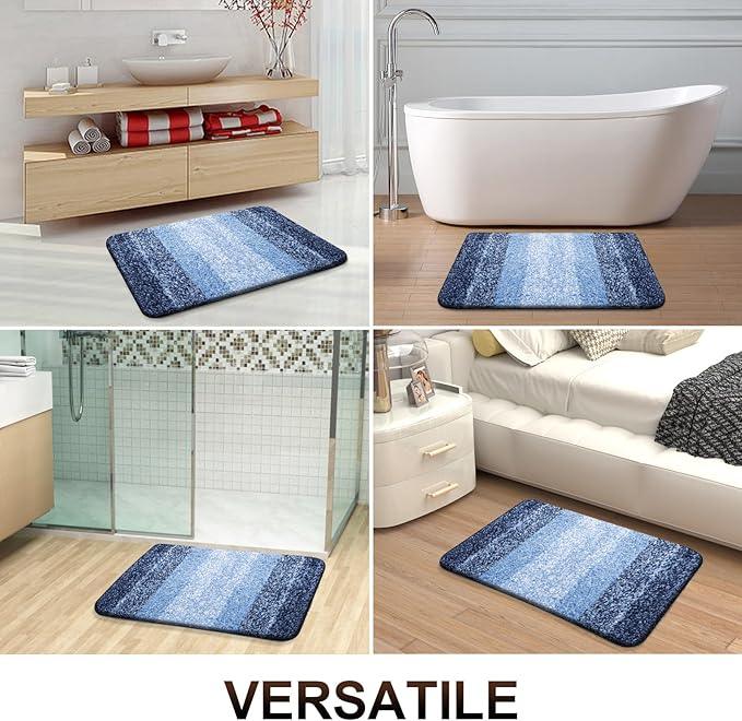 OLANLY Bathroom Runner Rugs 54x24, Extra Soft Absorbent Microfiber Bath Rugs, Rubber Backing, Quick Dry, Machine Washable Bath Mats for Bathroom Floor, Tub and Shower, Home Decor Accessories, Navy - ModernBath