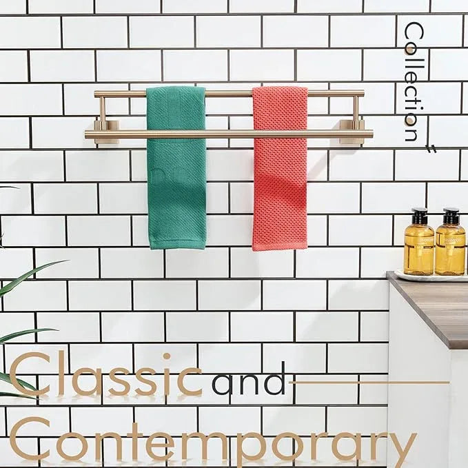 KOKOSIRI Towel Bars 20-Inch Bathroom Towel Holder Champagne Bronze Bath Towel Rails Kitchen Racks for Cabinet Stainless Steel B5009CPG-L20 - ModernBath