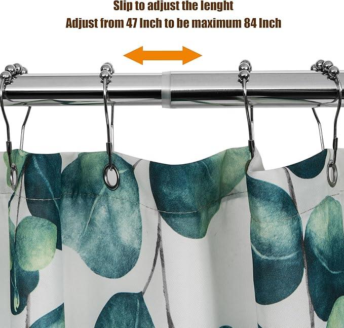 Artiwell Heavy Duty Shower Rod, Adjustable Shower Curtain Rod, Expandable 47-84 Inch, Permanent Mount Shower Rod, Never Rust Stainless Steel For Window Curtain and Closet, Chrome Plated - ModernBath