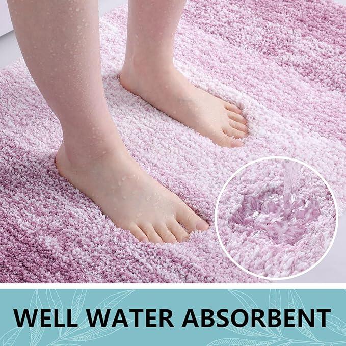 Arotive Microfiber Bathroom Rugs, Shaggy Soft and Absorbent Bath Rug, Non-Slip, Thick Plush Machine Washable Dry Bath Mats for Bathroom, Tub and Shower, 36x24, Purple, Rectangular - ModernBath