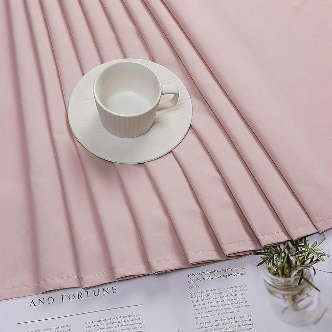OVZME Zora Blush Pink Shower Curtain, Fabric Shower Curtain for Bathroom - Soft Cloth Hotel Spa Quality, Water Repellent Bath Curtain, Washable Shower Curtain Set with 12 Hooks, Grommets Top, 72Wx72L - ModernBath