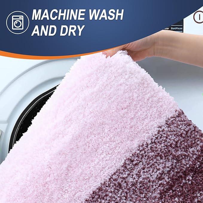 OLANLY Bathroom Rugs Mat 36x24, Extra Soft Absorbent Microfiber Bath Rugs, Rubber Backing, Quick Dry, Machine Washable Bath Mats for Bathroom Floor, Tub and Shower, Home Decor Accessories, Mauve - ModernBath