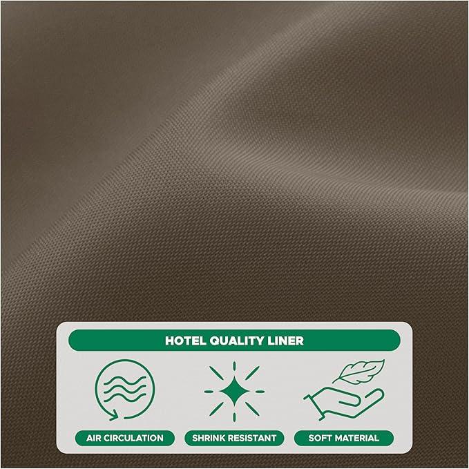 Biscaynebay Hotel Quality Fabric Shower Curtain Liners 72 Inch Width by 84 Inch Length, Taupe Water Resistant Bathroom Curtains, Rust Resistant Grommets Top Weighted Bottom Machine Washable - ModernBath