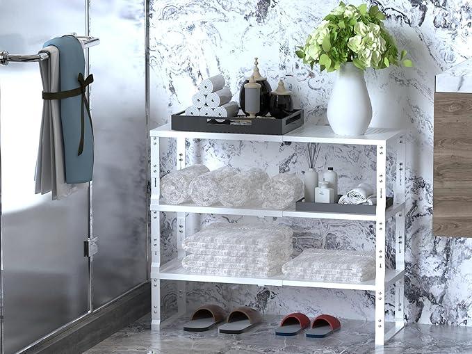 Jojocross Adjustable Expanable Stackable Spice Rack Shelf Pantry Storage Organizer for Kitchen Cabinet,Countertop,Bathroom and More.Space is no Longer Limited(2Packs/White/Medium) - ModernBath