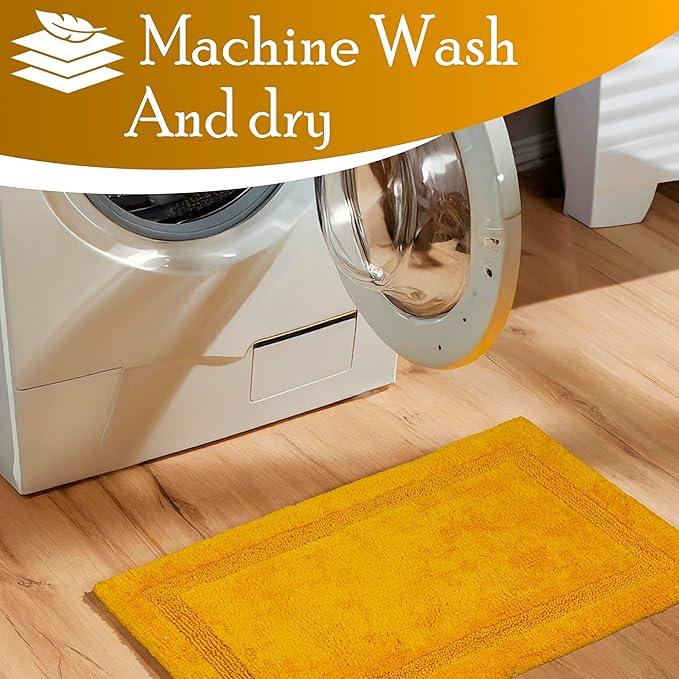 C23 Luxury Bathroom Rugs, Bath Mat - 20"x32" & 16"x24", 2200 GSM Tufted Cotton Bathroom Mat, Ultra-Absorbent Quick Dry Heavyweight Non-Slip Bathmat, Thick Soft Plush Machine Washable Bath Rug - 2 Pack - ModernBath
