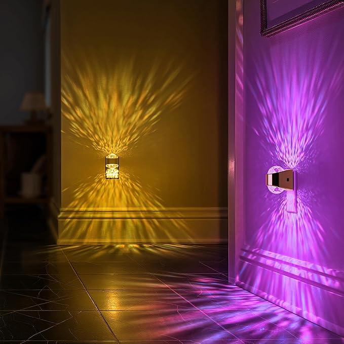 Night Lights Plug into Wall, Star Projector for Bedroom, Gold Night Light Projector for Kids, 9-Color RGB Galaxy Nightlight with Dusk to Dawn Sensor for Bathroom, Home Gaming Room Decor Gifts, 2pack - ModernBath