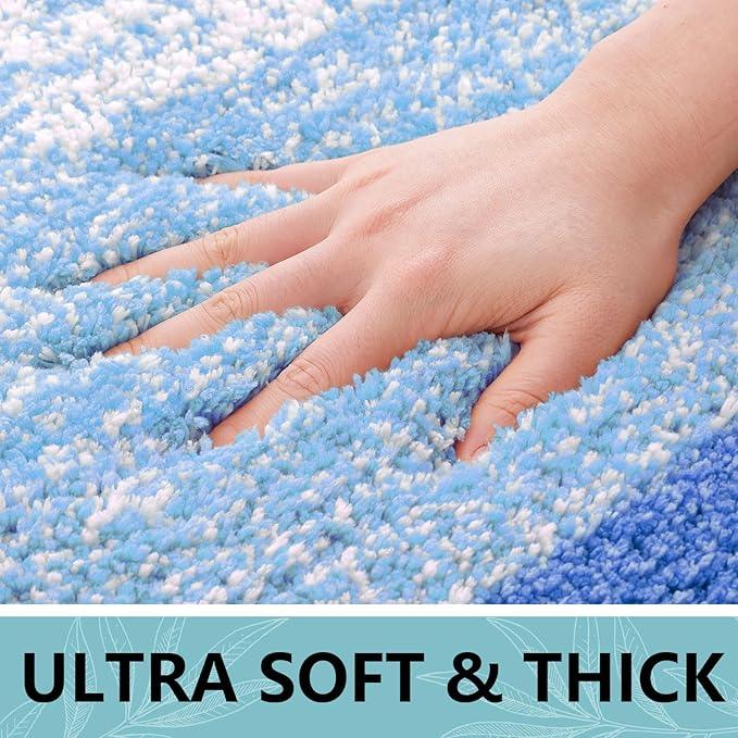 Arotive Microfiber Bathroom Rugs, Shaggy Soft and Absorbent Bath Rug, Non-Slip, Thick Plush Machine Washable Dry Bath Mats for Bathroom, Tub and Shower, 30x20, Light Royal Blue, Rectangular - ModernBath