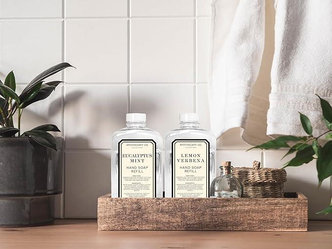 Apothecary 101 Collections | Hand Soap Refill | Home and Body Company | 78oz x 2 | Lemon Verbena & Eucalyptus Mint - ModernBath