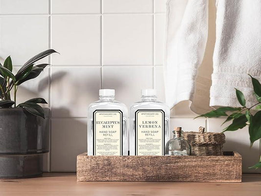 Apothecary 101 Collections | Hand Soap Refill | Home and Body Company | 78oz x 2 | Lemon Verbena & Eucalyptus Mint - ModernBath